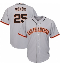 Men's Majestic San Francisco Giants #25 Barry Bonds Replica Grey Road Cool Base MLB Jersey