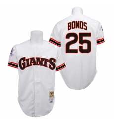 Men's Mitchell and Ness San Francisco Giants #25 Barry Bonds Authentic White 1989 Throwback MLB Jersey