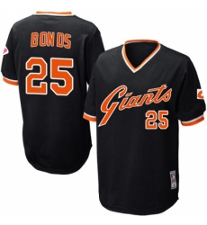 Men's Mitchell and Ness San Francisco Giants #25 Barry Bonds Replica Black Throwback MLB Jersey