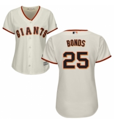 Women's Majestic San Francisco Giants #25 Barry Bonds Replica Cream Home Cool Base MLB Jersey