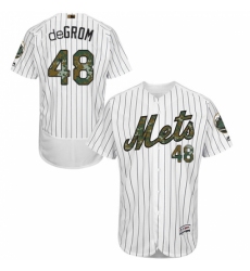 Men's Majestic New York Mets #48 Jacob deGrom Authentic White 2016 Memorial Day Fashion Flex Base MLB Jersey