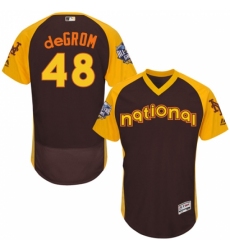 Men's Majestic New York Mets #48 Jacob deGrom Brown 2016 All-Star National League BP Authentic Collection Flex Base MLB Jersey