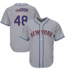 Men's Majestic New York Mets #48 Jacob deGrom Replica Grey Road Cool Base MLB Jersey