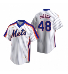 Men's Nike New York Mets #48 Jacob deGrom White Cooperstown Collection Home Stitched Baseball Jersey