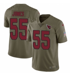 Youth Nike Arizona Cardinals #55 Chandler Jones Limited Olive 2017 Salute to Service NFL Jersey