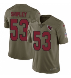 Youth Nike Arizona Cardinals #53 A.Q. Shipley Limited Olive 2017 Salute to Service NFL Jersey