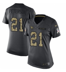 Women's Nike Arizona Cardinals #21 Patrick Peterson Limited Black 2016 Salute to Service NFL Jersey