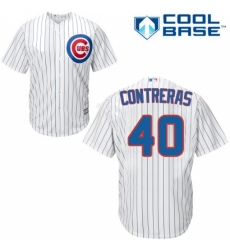 Men's Majestic Chicago Cubs #40 Willson Contreras Replica White Home Cool Base MLB Jersey