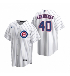 Men's Nike Chicago Cubs #40 Willson Contreras White Home Stitched Baseball Jersey