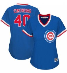 Women's Majestic Chicago Cubs #40 Willson Contreras Replica Royal Blue Cooperstown MLB Jersey