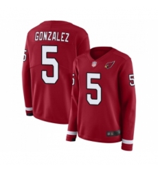 Women's Arizona Cardinals #5 Zane Gonzalez Limited Red Therma Long Sleeve Football Jersey