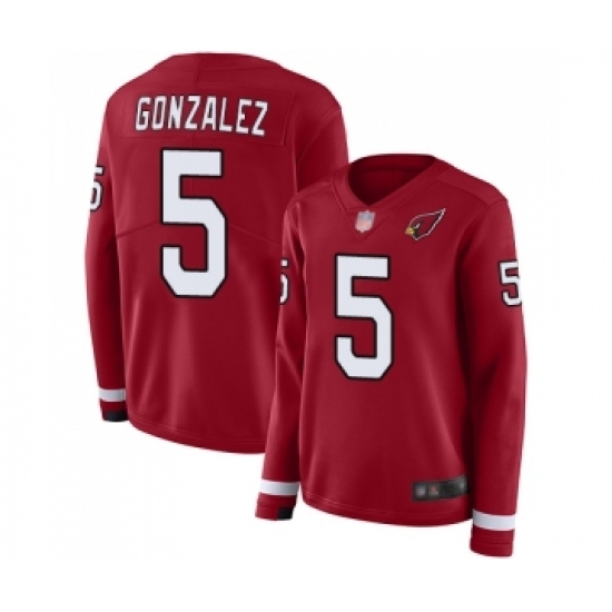 Women's Arizona Cardinals #5 Zane Gonzalez Limited Red Therma Long Sleeve Football Jersey Women's Arizona Cardinals #5 Zane Gonzalez Limited Red Therma Long Sleeve Football Jersey