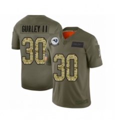 Men's Los Angeles Rams #30 Todd Gurley Limited Olive Camo 2019 Salute to Service Football Jersey
