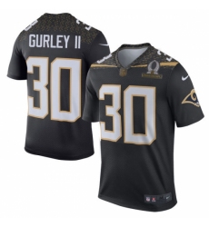 Men's Nike Los Angeles Rams #30 Todd Gurley Elite Black Team Irvin 2016 Pro Bowl NFL Jersey