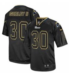 Men's Nike Los Angeles Rams #30 Todd Gurley Elite Lights Out Black NFL Jersey