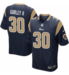 Men's Nike Los Angeles Rams #30 Todd Gurley Game Navy Blue Team Color NFL Jersey