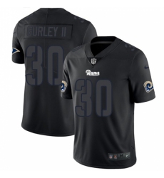 Men's Nike Los Angeles Rams #30 Todd Gurley II Limited Black Rush Impact NFL Jersey