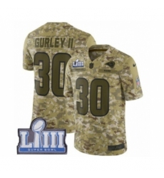 Men's Nike Los Angeles Rams #30 Todd Gurley Limited Camo 2018 Salute to Service Super Bowl LIII Bound NFL Jersey