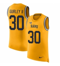 Men's Nike Los Angeles Rams #30 Todd Gurley Limited Gold Rush Player Name & Number Tank Top NFL Jersey