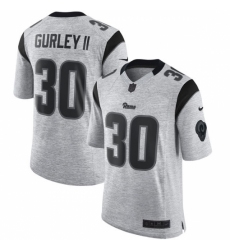 Men's Nike Los Angeles Rams #30 Todd Gurley Limited Gray Gridiron II NFL Jersey