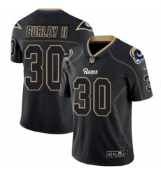 Men's Nike Los Angeles Rams #30 Todd Gurley Limited Lights Out Black Rush NFL Jersey