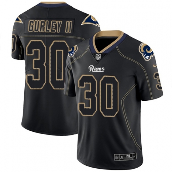 Men's Nike Los Angeles Rams #30 Todd Gurley Limited Lights Out Black Rush NFL Jersey Men's Nike Los Angeles Rams #30 Todd Gurley Limited Lights Out Black Rush NFL Jersey