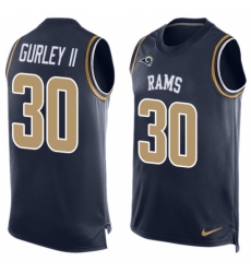 Men's Nike Los Angeles Rams #30 Todd Gurley Limited Navy Blue Player Name & Number Tank Top NFL Jersey