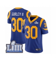 Men's Nike Los Angeles Rams #30 Todd Gurley Royal Blue Alternate Vapor Untouchable Limited Player Super Bowl LIII Bound NFL Jersey