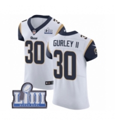 Men's Nike Los Angeles Rams #30 Todd Gurley White Vapor Untouchable Elite Player Super Bowl LIII Bound NFL Jersey