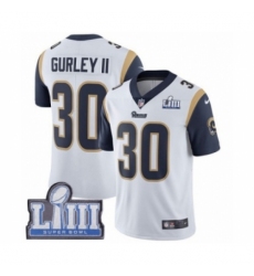 Men's Nike Los Angeles Rams #30 Todd Gurley White Vapor Untouchable Limited Player Super Bowl L