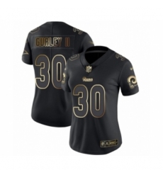 Women's Los Angeles Rams #30 Todd Gurley Black Gold Vapor Untouchable Limited Player Football Jersey