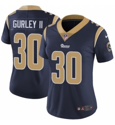 Women's Nike Los Angeles Rams #30 Todd Gurley Elite Navy Blue Team Color NFL Jersey