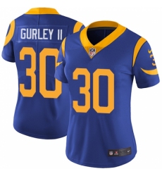 Women's Nike Los Angeles Rams #30 Todd Gurley Elite Royal Blue Alternate NFL Jersey