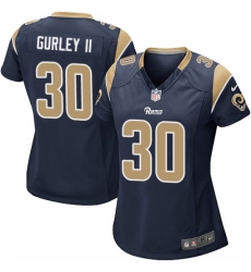 Women's Nike Los Angeles Rams #30 Todd Gurley Game Navy Blue Team Color NFL Jersey