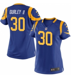 Women's Nike Los Angeles Rams #30 Todd Gurley Game Royal Blue Alternate NFL Jersey