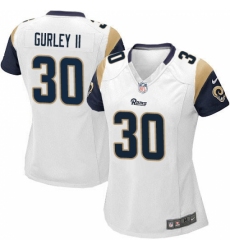 Women's Nike Los Angeles Rams #30 Todd Gurley Game White NFL Jersey
