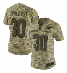 Women's Nike Los Angeles Rams #30 Todd Gurley Limited Camo 2018 Salute to Service NFL Jersey