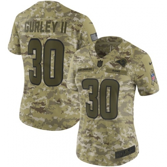 Women's Nike Los Angeles Rams #30 Todd Gurley Limited Camo 2018 Salute to Service NFL Jersey Women's Nike Los Angeles Rams #30 Todd Gurley Limited Camo 2018 Salute to Service NFL Jersey
