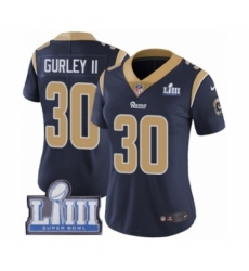 Women's Nike Los Angeles Rams #30 Todd Gurley Navy Blue Team Color Vapor Untouchable Limited Player Super Bowl LIII Bound NFL Jersey