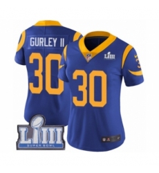 Women's Nike Los Angeles Rams #30 Todd Gurley Royal Blue Alternate Vapor Untouchable Limited Player Super Bowl LIII Bound NFL Jersey