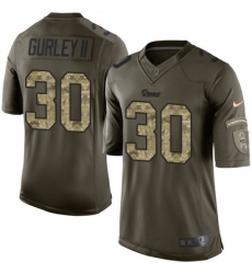 Youth Nike Los Angeles Rams #30 Todd Gurley Elite Green Salute to Service NFL Jersey