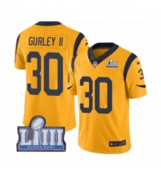 Youth Nike Los Angeles Rams #30 Todd Gurley Limited Gold Rush Vapor Untouchable Super Bowl LIII Bound NFL Jersey