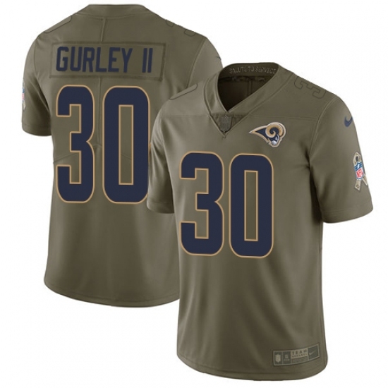 Youth Nike Los Angeles Rams #30 Todd Gurley Limited Olive 2017 Salute to Service NFL Jersey Youth Nike Los Angeles Rams #30 Todd Gurley Limited Olive 2017 Salute to Service NFL Jersey