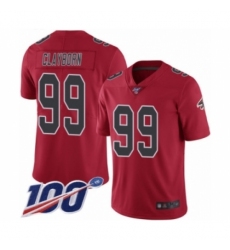 Men's Atlanta Falcons #99 Adrian Clayborn Limited Red Rush Vapor Untouchable 100th Season Football Jersey