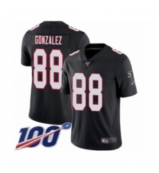 Men's Atlanta Falcons #88 Tony Gonzalez Black Alternate Vapor Untouchable Limited Player 100th Season Football Jersey