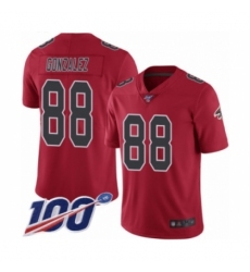 Men's Atlanta Falcons #88 Tony Gonzalez Limited Red Rush Vapor Untouchable 100th Season Football Jersey