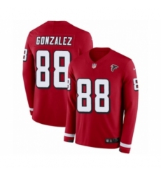 Men's Nike Atlanta Falcons #88 Tony Gonzalez Limited Red Therma Long Sleeve NFL Jersey