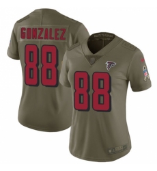Women's Nike Atlanta Falcons #88 Tony Gonzalez Limited Olive 2017 Salute to Service NFL Jersey