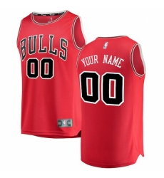 Men's Chicago Bulls Fanatics Branded Red Fast Break Custom Replica Jersey - Icon Edition