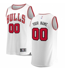 Men's Chicago Bulls Fanatics Branded White Fast Break Custom Replica Jersey - Association Edition